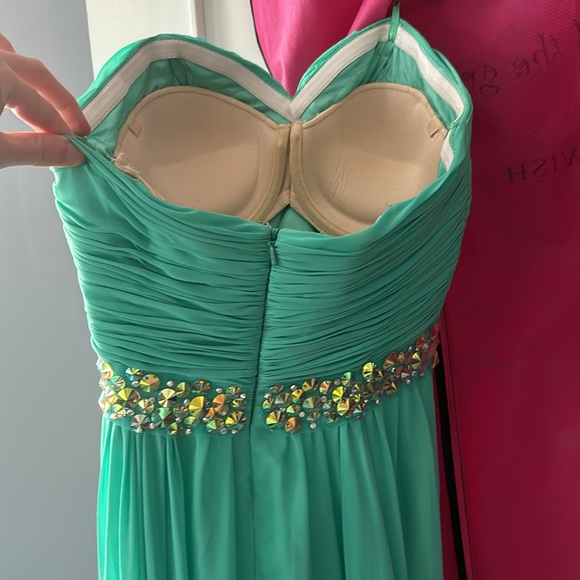 Teal grad dress size 2 - Picture 3 of 4